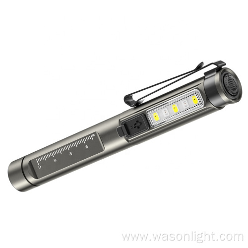 New TYPE-C Rechargeable Aluminum Doctor Nurse Penlight With Pupil Gauge UV Ultraviolet LED Medical Pen Light For Dentist